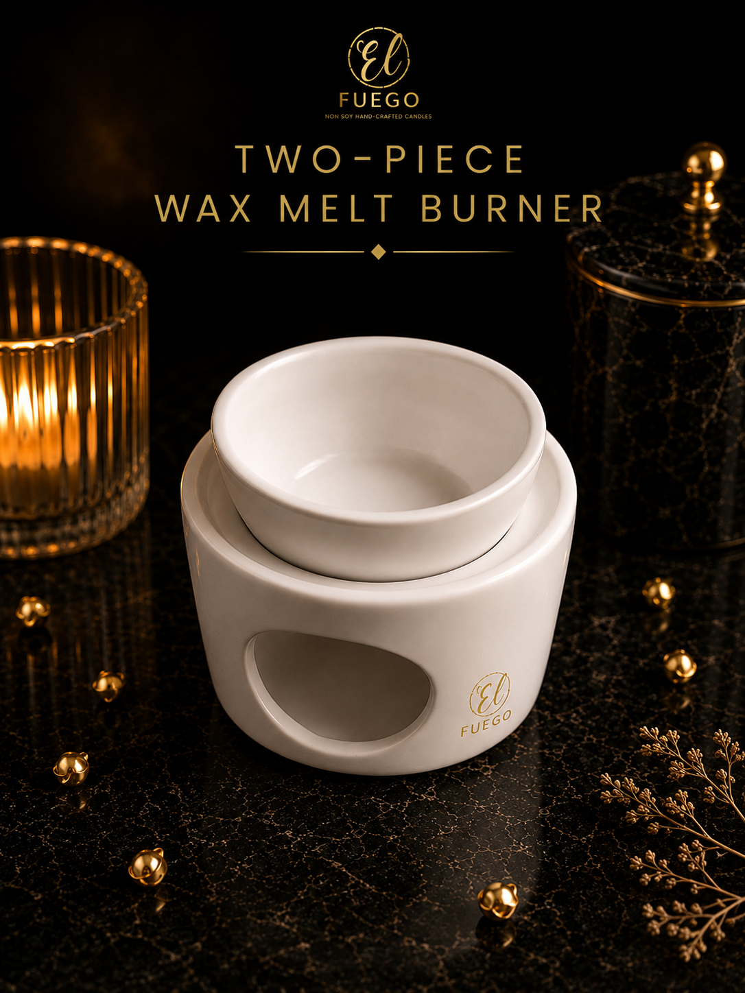 Two-Piece Wax Melt Burner - White